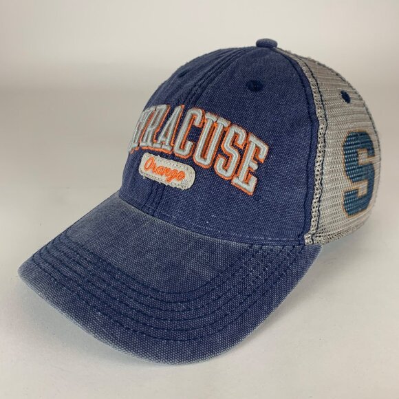 Syracuse Orange NCAA Navy Blue Gray Legacy Relaxed Fit Snapback Trucker Hat - Picture 1 of 5